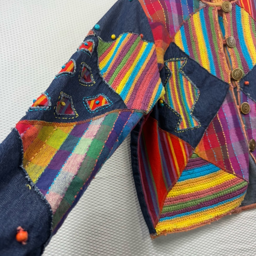 Vintage Sandy Starkman Boho Patchwork Jacket - Si… - image 4